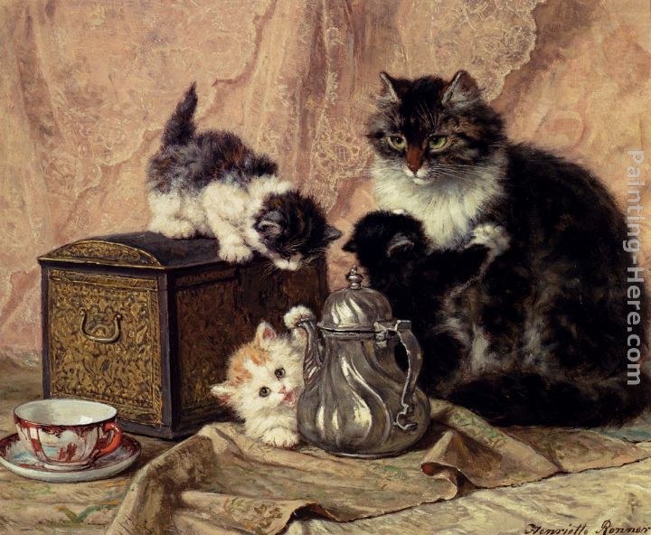 Henriette Ronner-Knip Teatime For Kittens